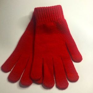 FOWNES BROTHERS SHIMA KNIT GLOVES RED OS NWOT